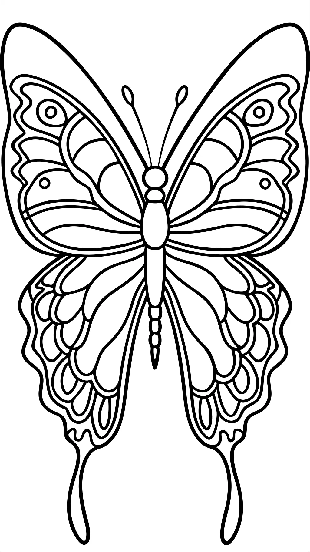 Página para colorear de mariposa imprimible gratis